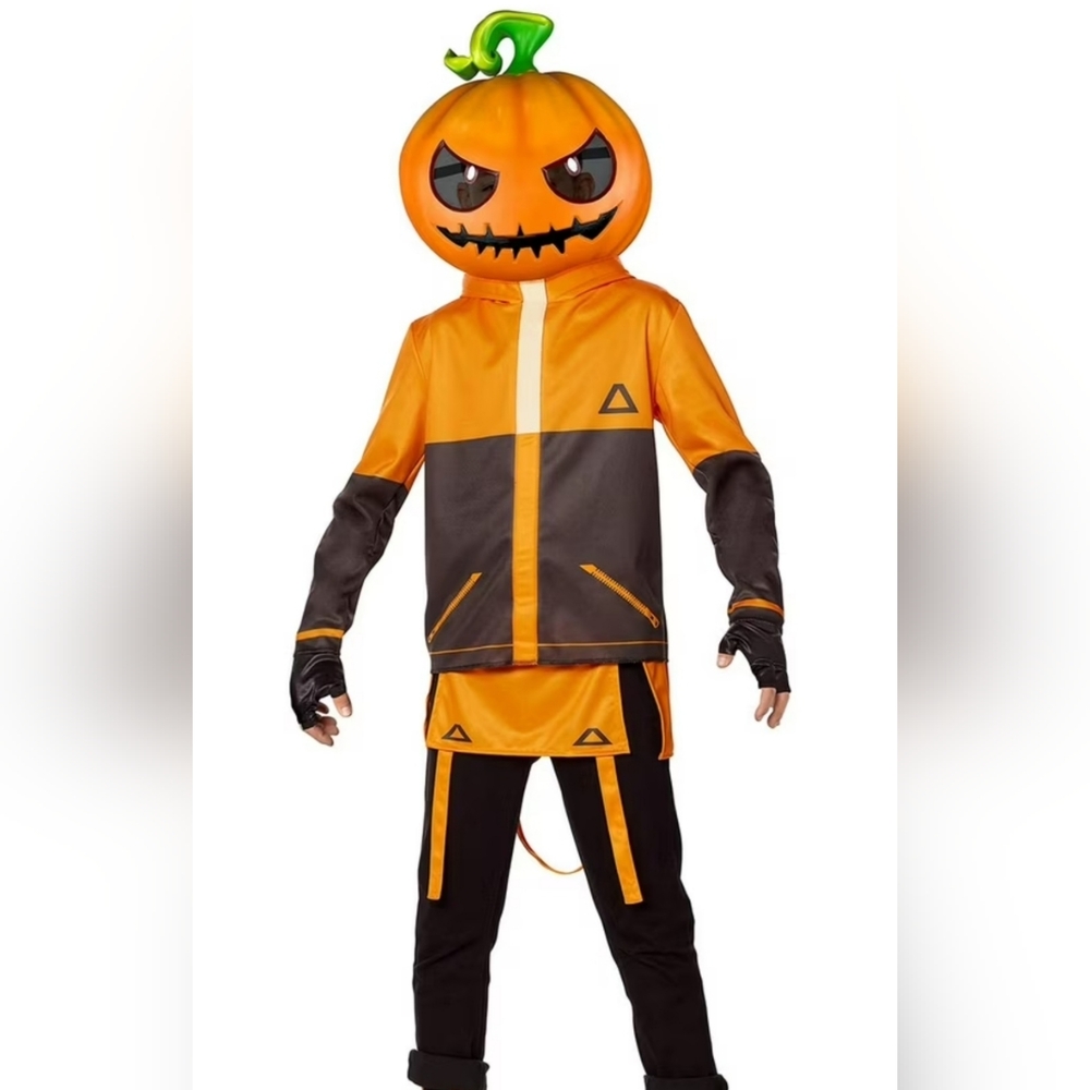 Fortnite PUNK Costume - Orange and Black Kids Large 10/12 Pumpkin